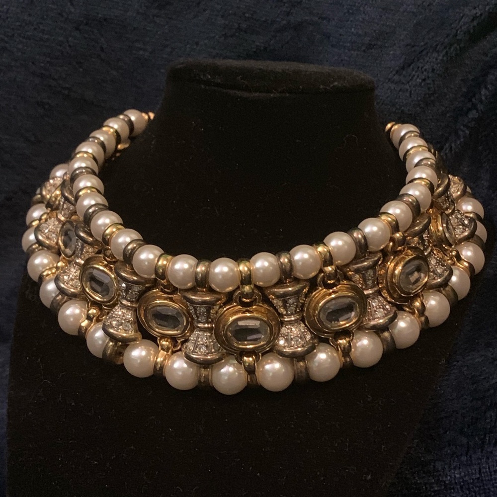 Vintage St. John Couture glass choker/necklace
